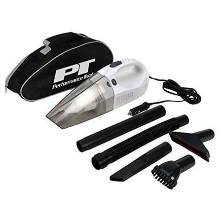 Performance Tool W50012 Portable Lightweight 12-Volt Vacuum Cleaner With Attachments