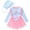 1-Blue1292, variant on Tiijoy Little Girls Princess Ruffle Long Sleeve Swim Dress Swimsuit with Hat, Sizes 2-12