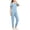 Light Blue, variant on Luivaraty Women Scrubs Set Solid Color Nurse Uniform Scrubs Soft Short Sleeve Keyhole Neck Scrub Elastic Waist Pants Sets, S-2XL