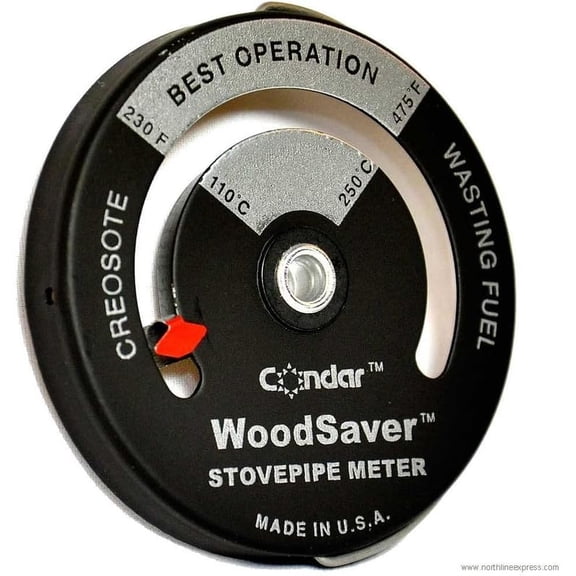 Condar Stove Pipe Thermometer Magnetic Temperature Gauge for Wood Stove Flue Pipes, Monitors Safe Heat Range & Reduces Creosote Risk