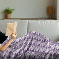 thumbnail image 3 of Butterfly Soft Flannel Fleece Throw Blanket, Exotic Wings Pattern Abstract Pattern in Pink and Purple Shades, Cozy Plush for Indoor and Outdoor Use, 70" x 90", Pale Pink Lavender, by Ambesonne, 3 of 5