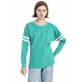 thumbnail image 6 of Toptie Women's Crewneck Pom Pom Pullover Jersey Youth Long Sleeve Baseball Tee Shirt Blank-Navy-L, 6 of 6