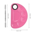 thumbnail image 4 of Unique Bargains 1 Set Foundation Spatula and Palette Set Semicircle Makeup Artist Tools Pink Silver Tone, 4 of 5