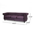 thumbnail image 3 of Noble House Aaniya Velvet Tufted Sofa, Blackberry, Dark Brown, 3 of 10