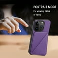thumbnail image 5 of Nalacover Case Compatible with iPhone 12 Pro Max, Wallet Case with Hidden Card Holder, withKickstand Card Slots Classic PU Cowhide Leather Cover for Men Women Girls For iPhone 12 Pro Max, Purple, 5 of 10