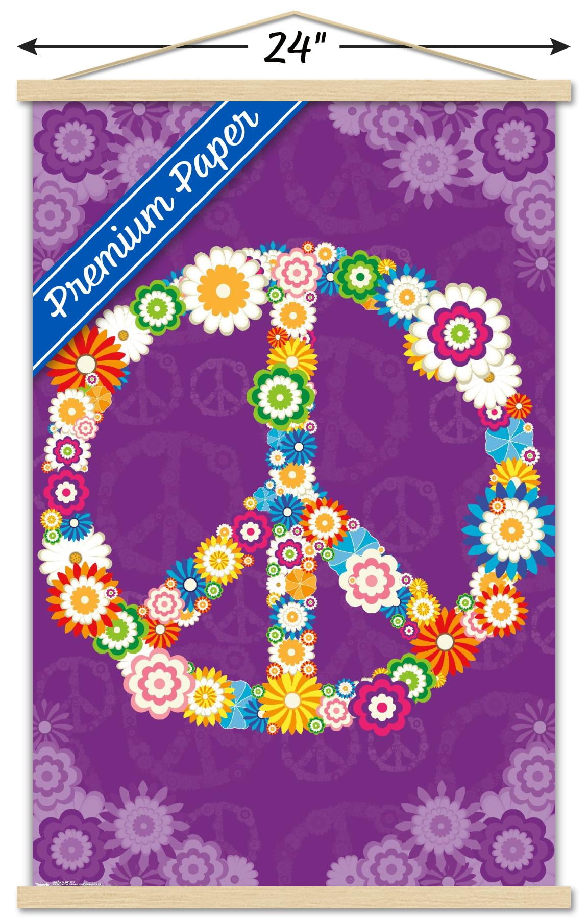 Peace Sign 2013 Wall Poster with Wooden Magnetic Frame, 22.375" x 34"