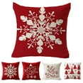 thumbnail image 4 of SPRING PARK Merry Christmas Throw Pillow Covers Deer Snowflakes Snowman Decorative Pillow Covers for Sofa Couch Bed and Car Throw Pillow Covers, 4 of 7