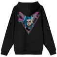 thumbnail image 2 of Arcane Jinx Upside-Down Triangle Frame Adult Black Long Sleeve Hooded Sweatshirt, 2 of 5