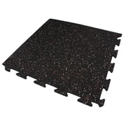 FlooringInc Eco-Lock Rubber Tile ¼ Thick, 24” x 24”, 8 tile pack, 29.36 Sq/Ft, Black