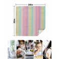 thumbnail image 4 of Pink Aqua Stripe Cloth Napkins Set of 4 Reusable Dinner Napkins, Yellow Geometric Country Geometric Cocktail Napkin Washable Table Napkins for Wedding/Holiday Party/Baby Shower 20"x20", 4 of 7