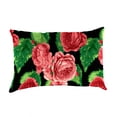 thumbnail image 1 of Plow & Hearth Polyester Classic Lumbar Pillow, 19" x 12" x 5½" Cabbage Rose, 1 of 2