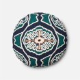 thumbnail image 1 of Loloi 1'8" Coussin en Duvet de Coton Rond en Bleu et Turquoise, 1 of 1