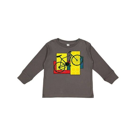 Inktastic Bike Pattern Blocks Boys or Girls Long Sleeve Toddler T-Shirt