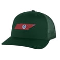 thumbnail image 3 of Classic Tennessee Trucker Hat – Embroidered State Shape with Tri-Star, Patriotic Mesh Snapback Cap (CoyoteBrown), 3 of 9