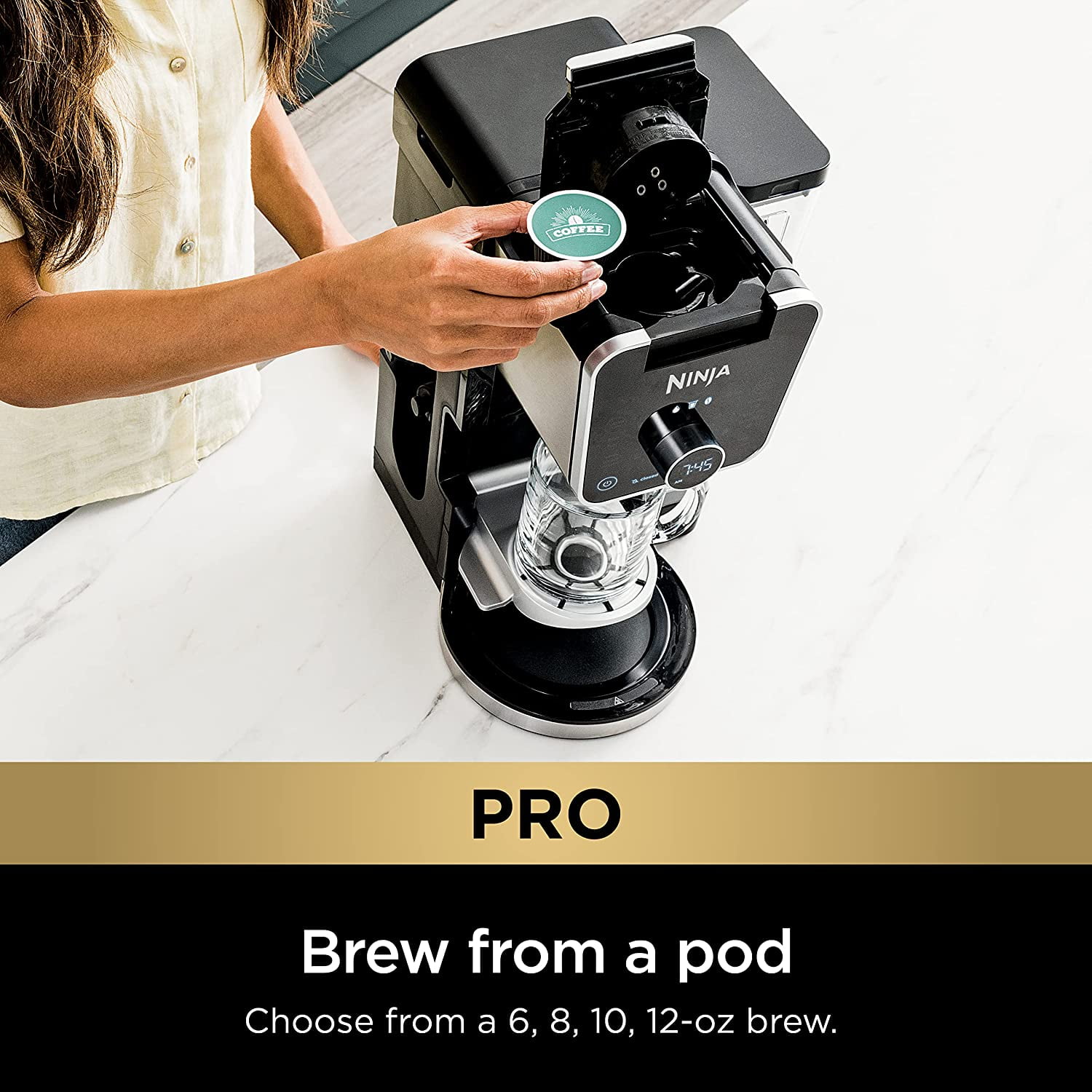 Ninja CFP307 DualBrew Pro Specialty Coffee System Single-Serve Compatible  with K-Cups & 12-Cup Drip Coffee Maker with Permanent Filter Black 