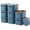 Blue, variant on NTYNTY 6 Pack Small White Plastic Storage Bins with Lids & Handles, 9.84" x 7.09" x 6.3" Stackable Organizer for Crafts & Snacks