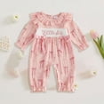thumbnail image 2 of zuwimk Baby Girl First Christmas Outfit My 1st Christmas Newborn Romper Long Sleeve Jumpsuit Infant Santa Outfit (Newborn,Pink), 2 of 4