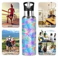 thumbnail image 7 of Yayeee 20oz Insulated Water Bottle Double Wall Stainless Steel with Flip Straw Lid, Neon Starfish Pattern, 7 of 7
