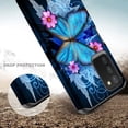 thumbnail image 4 of For Samsung Galaxy A03s Case w[Tempered Glass Screen Protector] Cute Girls Women Protective Phone Cover Cases - Blue Butterfly, 4 of 5