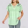 thumbnail image 6 of YUGYXL Shirts for Women Short Sleeve Tops Gradient Criss Cross V Neck Summer Casual Travel Work Shirt Going Out A Green Top M, 6 of 8