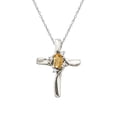 thumbnail image 1 of 14K White Gold Citrine and Diamond Cross Pendant, 1 of 1