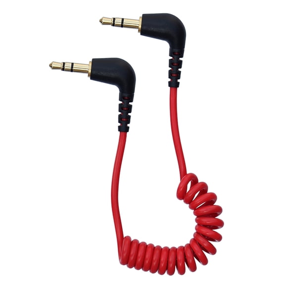 3.5mm TRS to TRRS Adapter Spring Cable Coiled Microphone to Camera for Roed SC7 BOYA By VideoMic GO Video Micro-type Mics