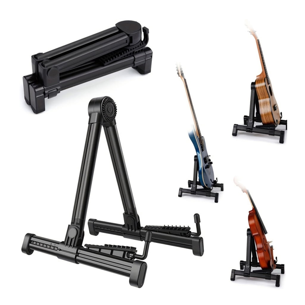 Adjustable Acoustic Guitar Stand Folding Musical Instrument Stand for Guitar, Violins and Ukuleles Easy to Carry