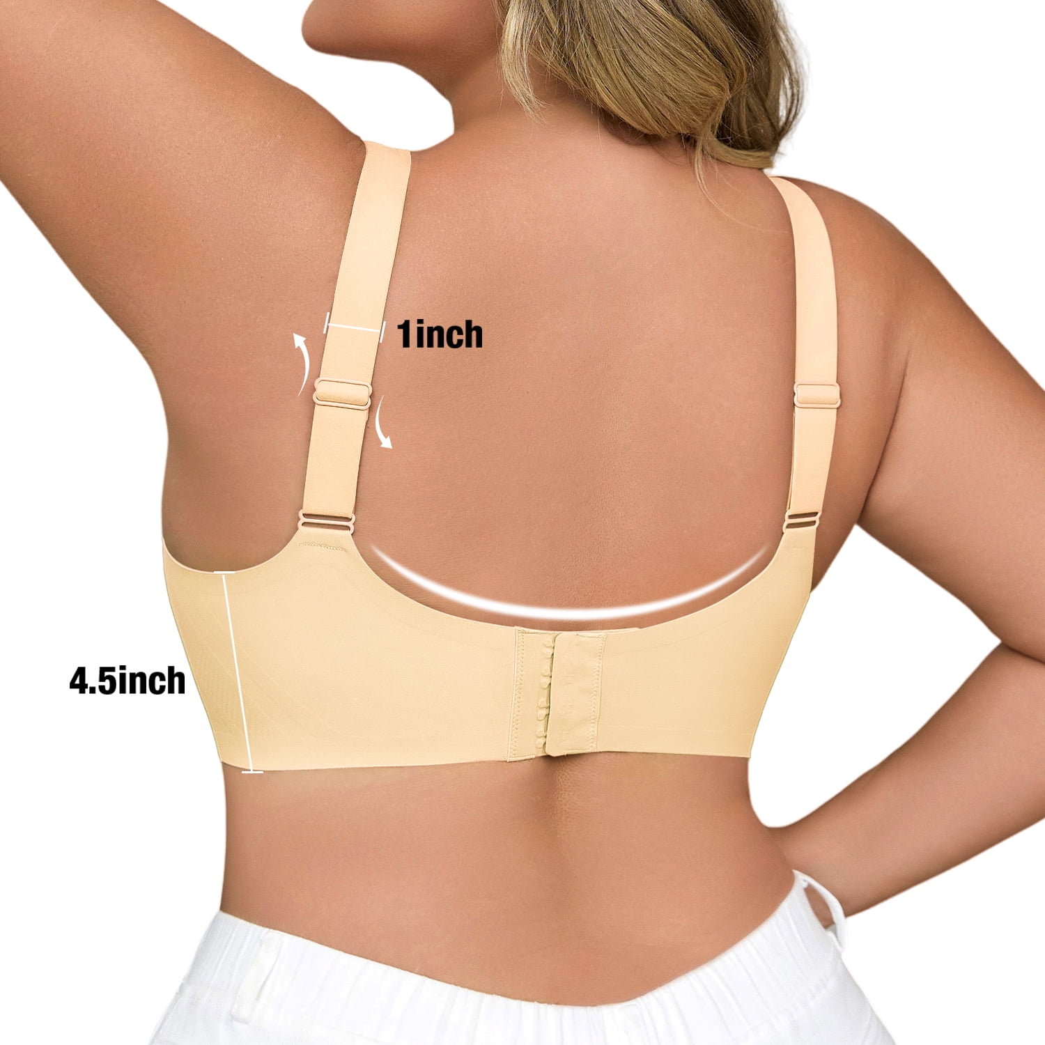 USEASY Wireless Bras for Women Plus Size Full Coverage Push Up Bra Comfort Seamless Bras No Underwire Everyday Bra