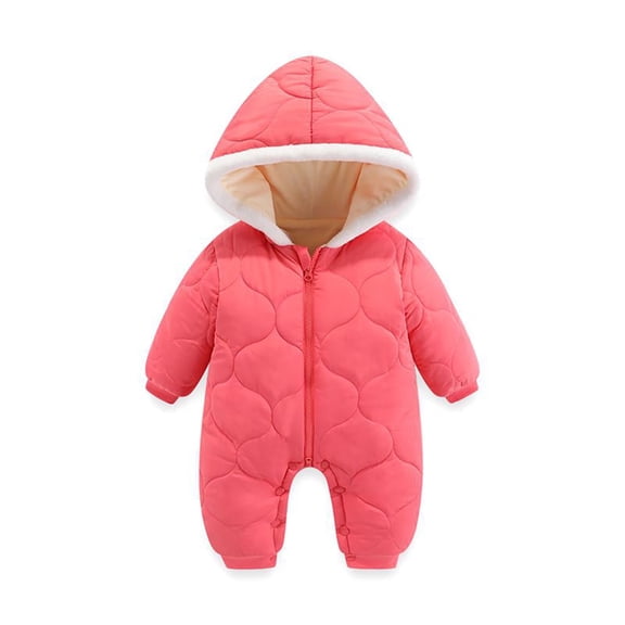 Baby Winter Romper Warm Hooded Romper Coat for Toddler Boy Winter Jacket Jumpsuit Solid Cute Printed Warm Windproof Baby Coat 0-6 Months