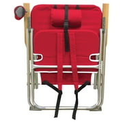 Caribbean Joe 4 Position Folding Beach Chair 300lb Capacity Backpack Straps