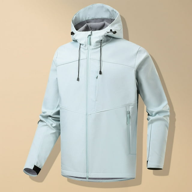 Veste Doublée en Polaire pour Hommes Imperméable Course Cyclisme Golf Randonnée avec Capuche Poches Zippées