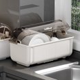 thumbnail image 4 of Xecvkr Kitchen Utensil Storage Organizer Food Safe Plastic Tray Large Capacity Easy Clean Durable Cutlery Bin for Countertop Cabinet Picnic Multifunction 1 Pack White, 4 of 6
