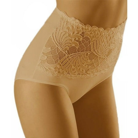 

SHerrylily Women Solid Color High Waist Lace Patchwork Briefs Underwear Shapewear
