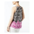 thumbnail image 2 of I.N.C Womens Printed Knit Blouse, Multicoloured, X-Small, 2 of 4