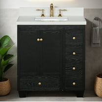 Lavanti Depos Solidwood 30x18-inch Bathroom Vanity with Sink - Stylish Black