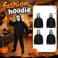 thumbnail image 2 of Unisex Full Zip Horror Mask Hoodie Halloween Scary Character Novelty Sweatshirt Fancy Dress Party Cosplay Costume, 2 of 5