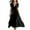 FY1_Black, variant on Meichang Women's Linen Maxi Dresses for Summer 2025 V Neck Short Sleeve Patchwork Ruffle Hem Dress Swing Flowy Long Beach Dresses