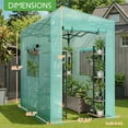 thumbnail image 3 of Vineego 6*4 Ft Portable Pop-Up Walk-in Greenhouse with Central Lock Windproof PE Cover, Double-Layer Windows, for Garden and Backyard, Green, 3 of 7