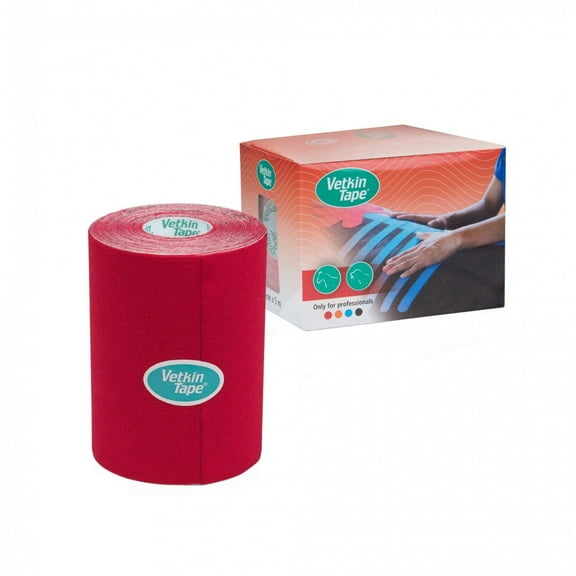 VetkinTape Equine & Canine Kinesiology Tape [Veterinary]: 3.93 in. x 16.5 ft. (Red)