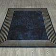 thumbnail image 4 of Ottomanson Machine Washable Non-Slip Rubberback Border 5x7 Indoor Area Rug, 5' x 6'6", Navy, 4 of 9