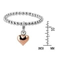 thumbnail image 3 of Cute Rose Gold Vermeil Dangle Heart Eternity Beaded Sterling Silver Ring for Female Anniversary Size -8, 3 of 5