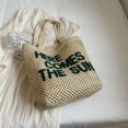 thumbnail image 2 of [Doblar para Entrega Y Realizar Un Pedido Al Subproveedor] 9606 Bolso Paja Gran Capacidad Con Letras Bolso Paja Versátil para Ir Al en La Playa (Beige) Beige Con Placa Base, 2 of 9