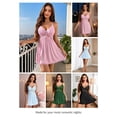 thumbnail image 5 of ValueVibe Women Chemise Lingerie Lace V Neck Knit Slip Nightgown Spaghetti Strap Sleepwear, Green XL, 5 of 6