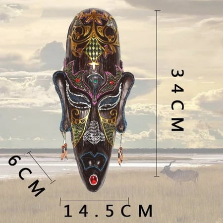 

Homeex Creative Resin African Mask Wall Hanging Bar Decoration Pendant Medium B