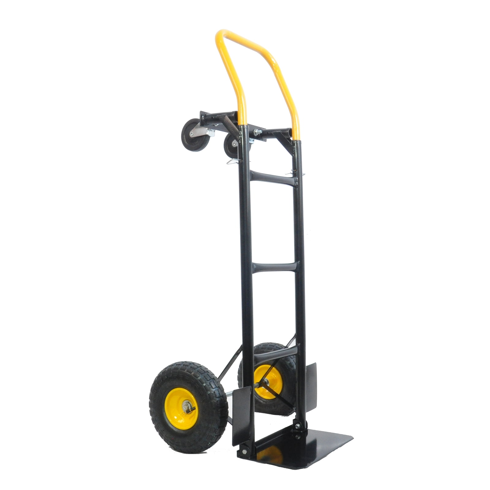 Hand Truck Dolly 2 Wheel Dolly Cart And 4 Wheel Push Cart With Swivel Wheels 330 LBS Capacity Heavy-Duty Luggage Trolley Cart For Moving Warehouse Garden Grocery