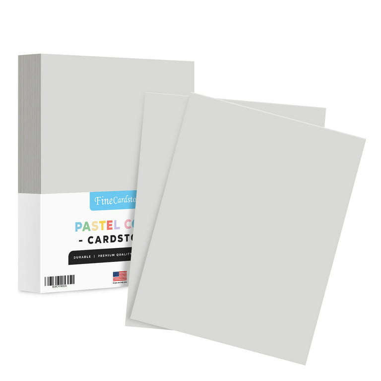 Gray Card Stock Paper - for Stationery Art and Craft, Printing and School  Projects | 8.5 x 11 Pastel Colored Medium Weight Cardstock, 67 LB Vellum