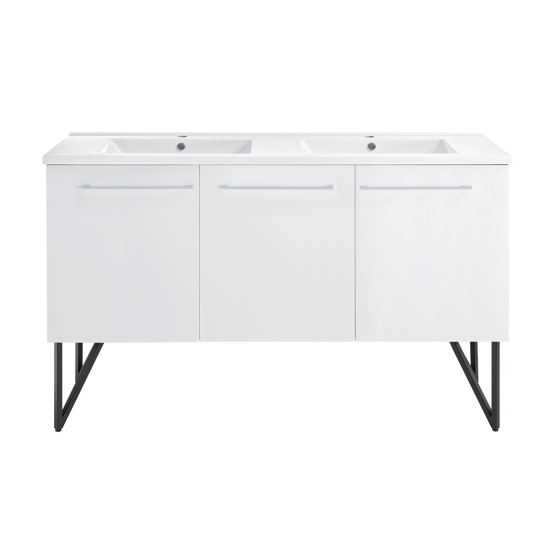 Annecy 60" Freestanding Bathroom Vanity in White with Sink Top
