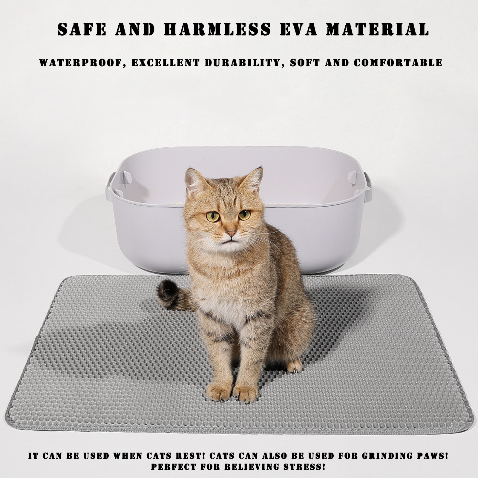 HCY&WLD Waterproof Double Layer Cat Litter Mat, Pink photo 2
