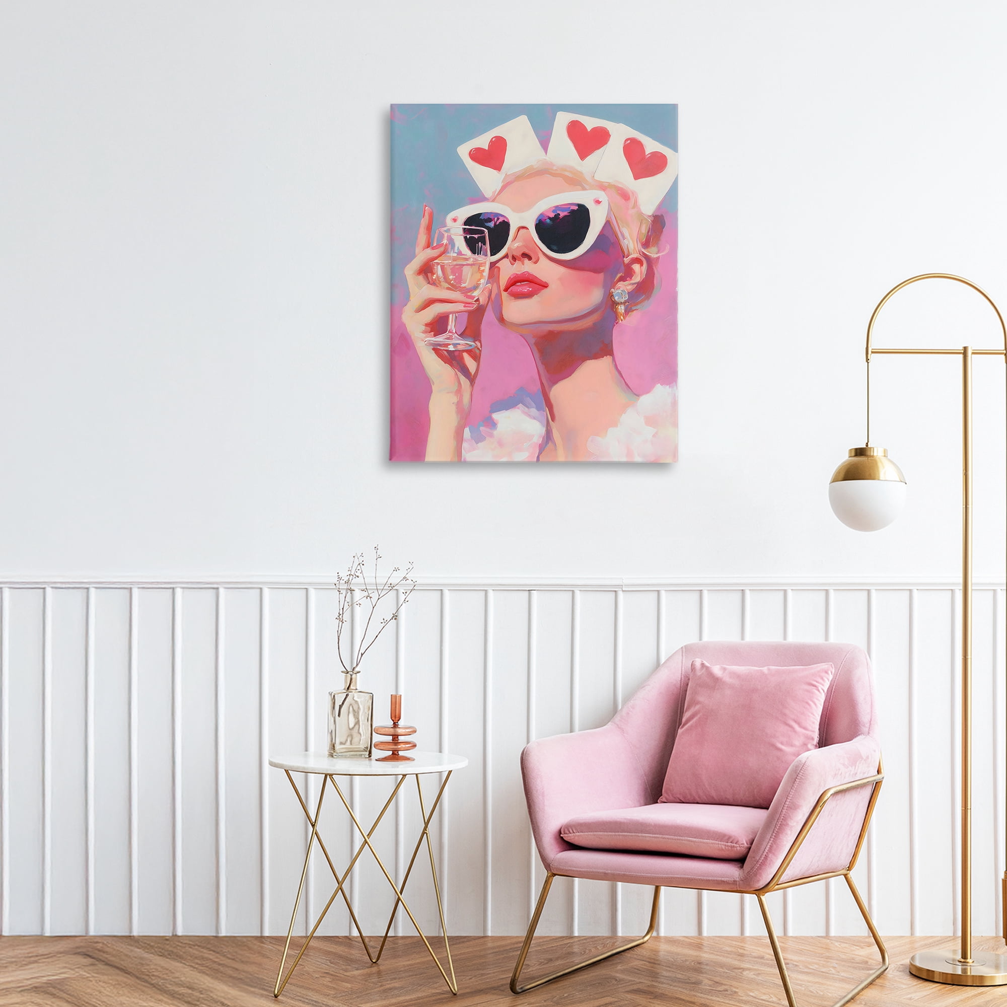 Stupell Industries Queen of Hearts Retro Glam Canvas Wall Art, design by The Prints Vibe