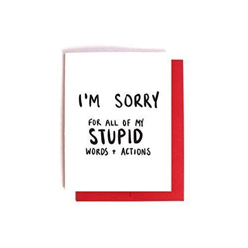 I'm Sorry Greeting Card – Humorous Apology Card with Red Envelope – Perfect for Making Amends – Blank Inside for Personal Messages
